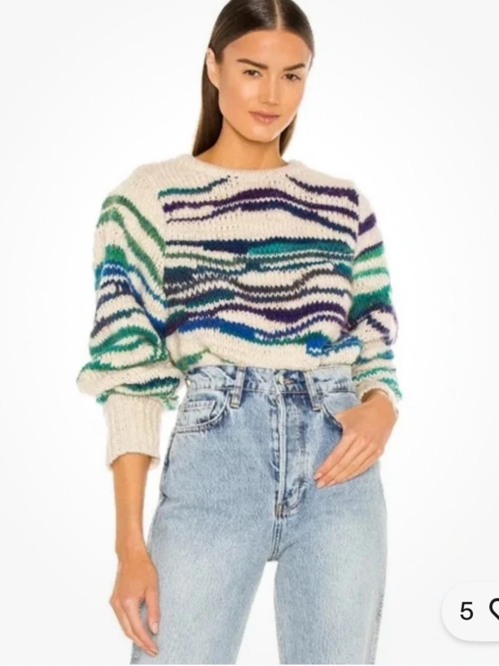 NWT ISABEL MARANT Women Size FR 36 / US S Striped Serena Chunky Wool Sweater